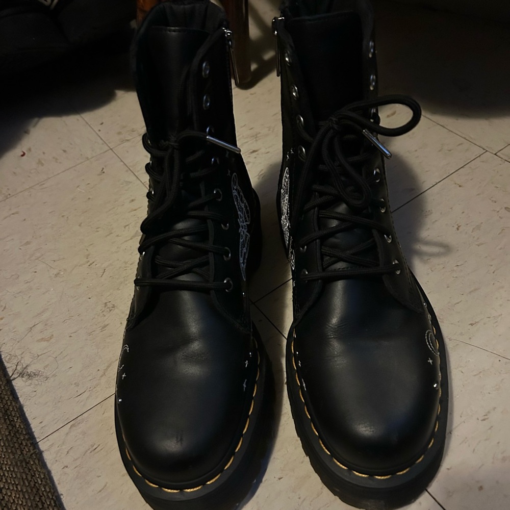 Dr. Martens Jadon Celestial Moth Embroidered Platform Boot Black - Picture 5 of 5